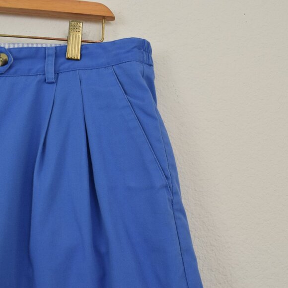 Vintage Plus-Size 90s Karen Scott Blue Pleated Shorts size 18 | 36 waist - Picture 7 of 10